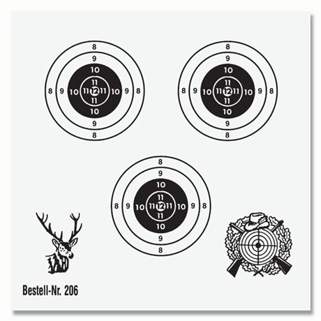 12 ring target with 3 bull