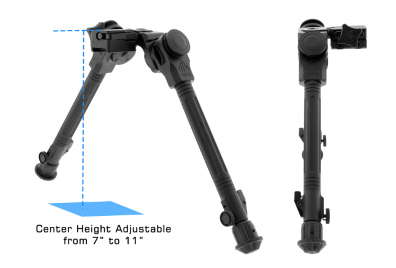 UTG OVER BORE BIPOD, 7"11" CENTER HEIGHT, PICATINNY