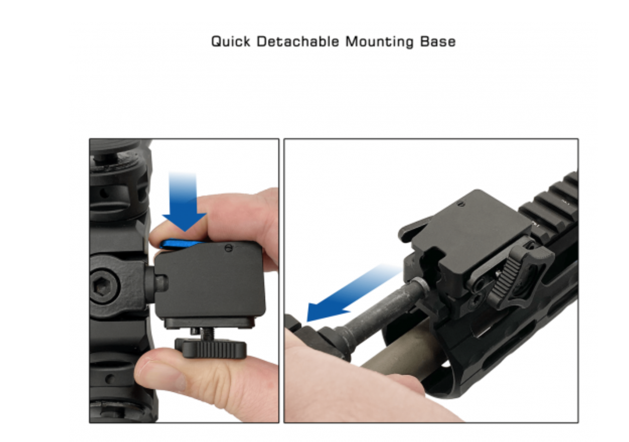 UTG OVER BORE BIPOD, 7"11" CENTER HEIGHT, PICATINNY